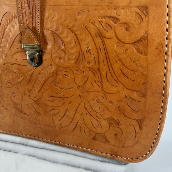 Vintage Tooled leather Western Briefcase - Picture 15 of 16
